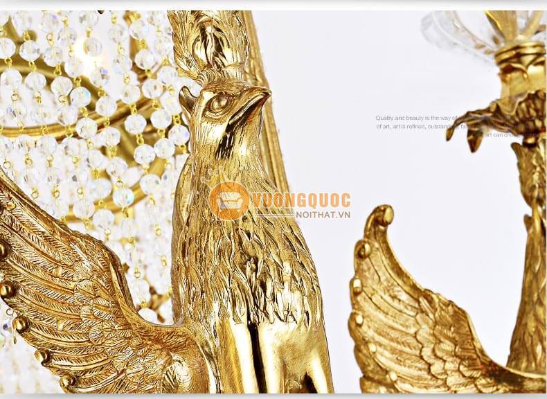 Đèn chùm đồng chim đại bàng dũng mãnh abr138-7